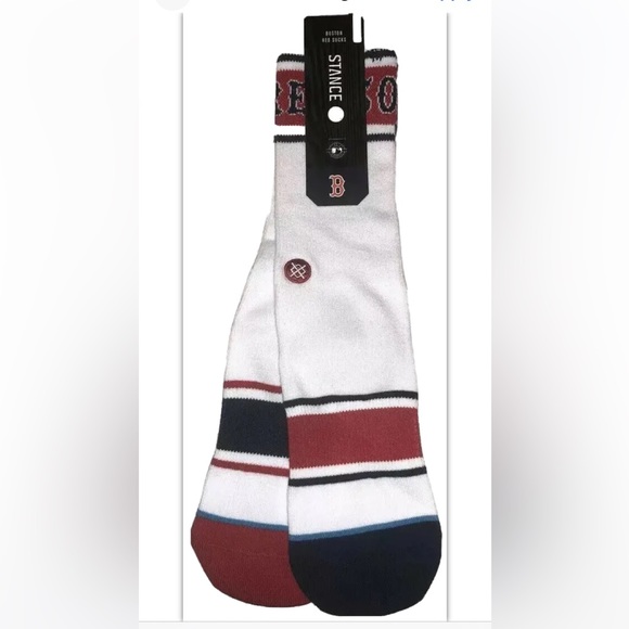Stance Boston Red Socks Crew 1 Pair Mens 6-8.5 Baseball MLB Red White Blue BoSox - Picture 1 of 6